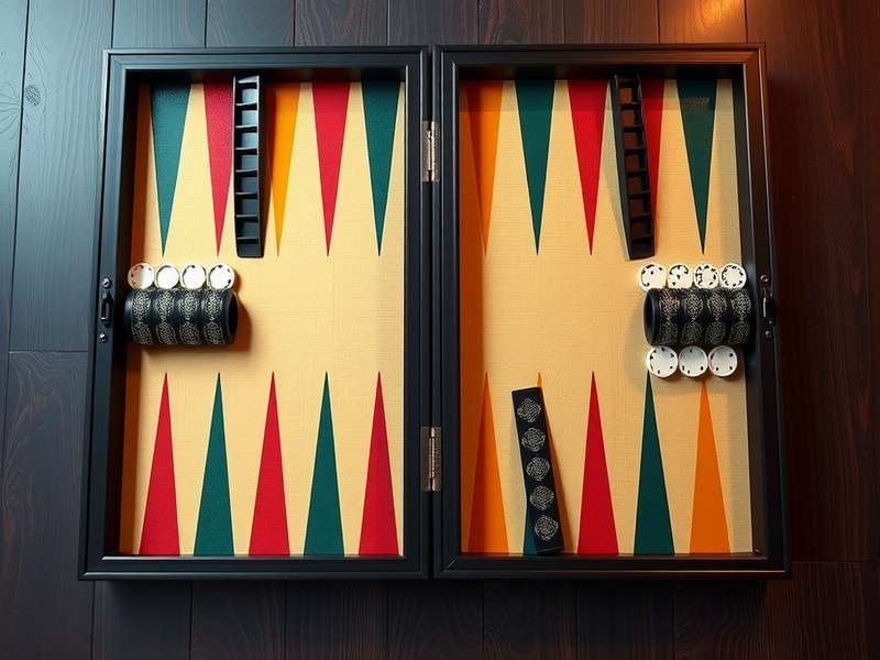 Luxury handcrafted wooden backgammon set with leather cups