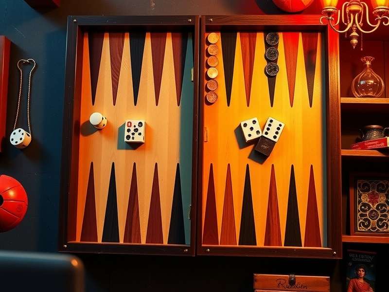 A close-up of a backgammon doubling cube showing number 64