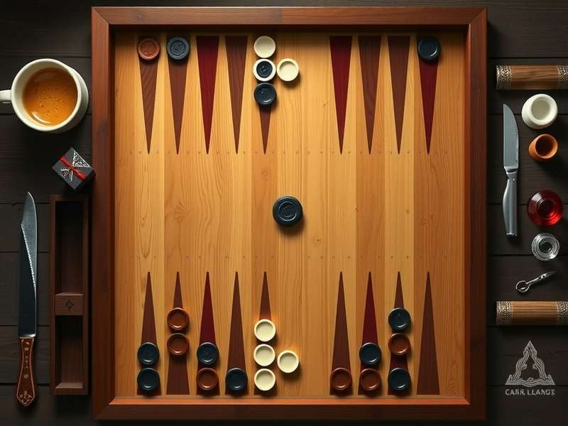 Official backgammon board setup diagram showing checker placement