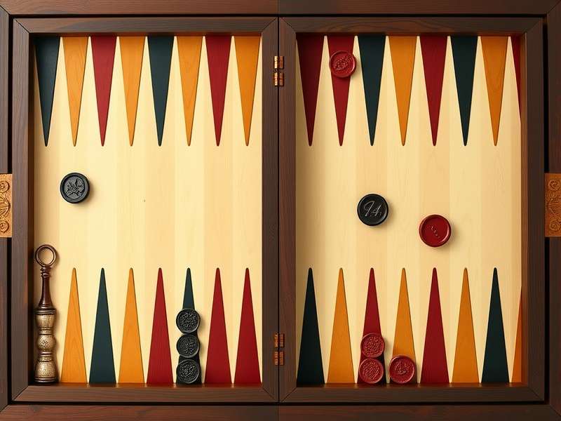 A detailed backgammon board template with Indian-inspired design