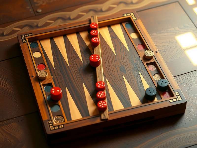 Handcrafted resin backgammon board with intricate design