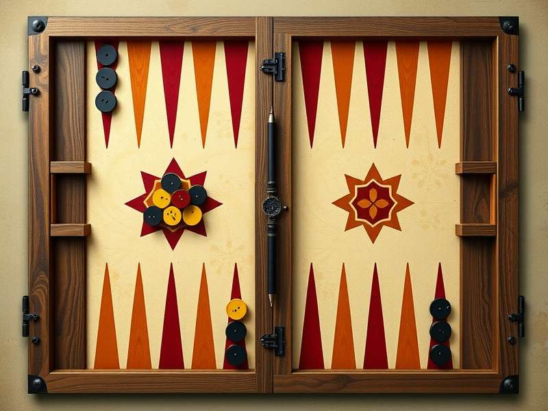 Detailed backgammon board anatomy diagram showing points, quadrants, and bar