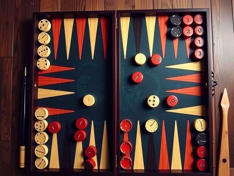 Detailed diagram showing correct Backgammon board setup with pieces