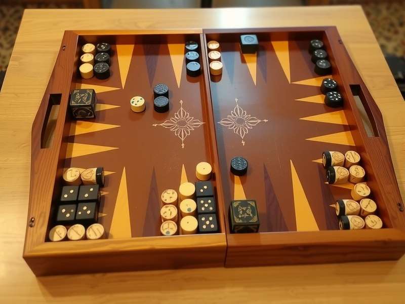 Traditional Indian Backgammon Board Set Up with detailed checker placement