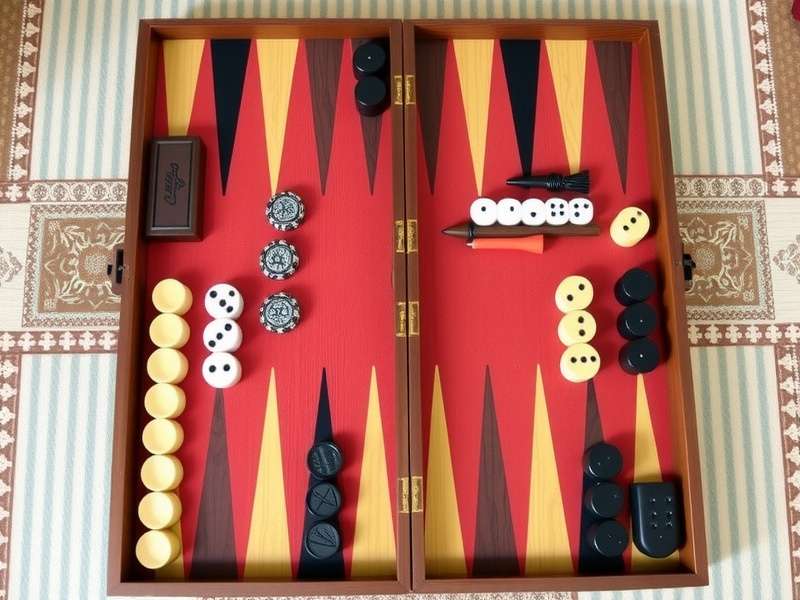 Luxury wooden backgammon set with detailed craftsmanship