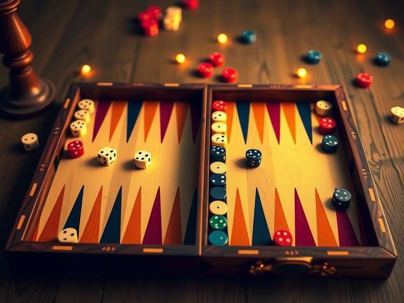 Proper backgammon board setup showing checkers arrangement