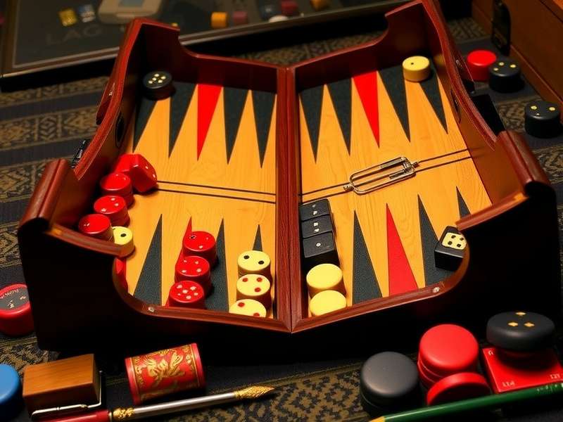 A tense live Backgammon tournament scene in Mumbai with players focusing on the board