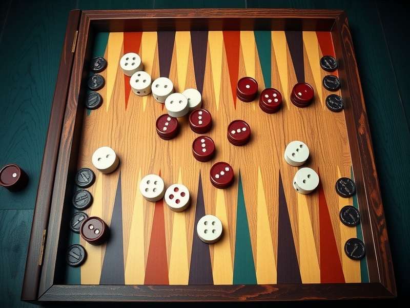 Detailed diagram showing correct backgammon board setup with checker placement