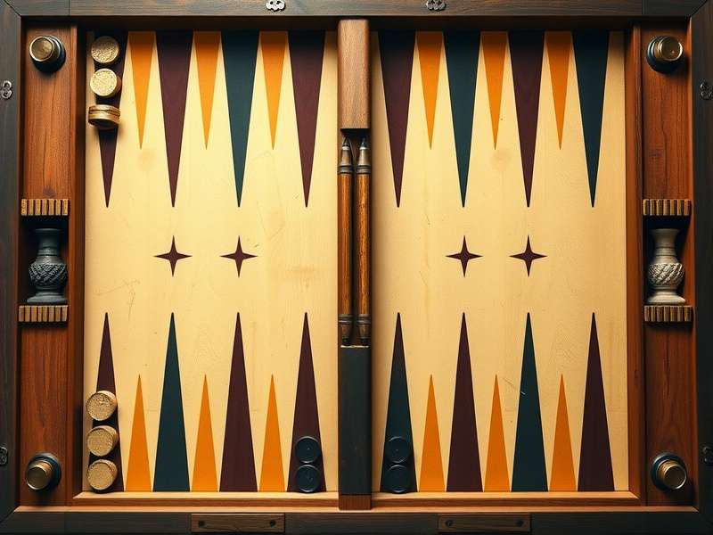 Exquisite handcrafted wooden backgammon board with inlay work