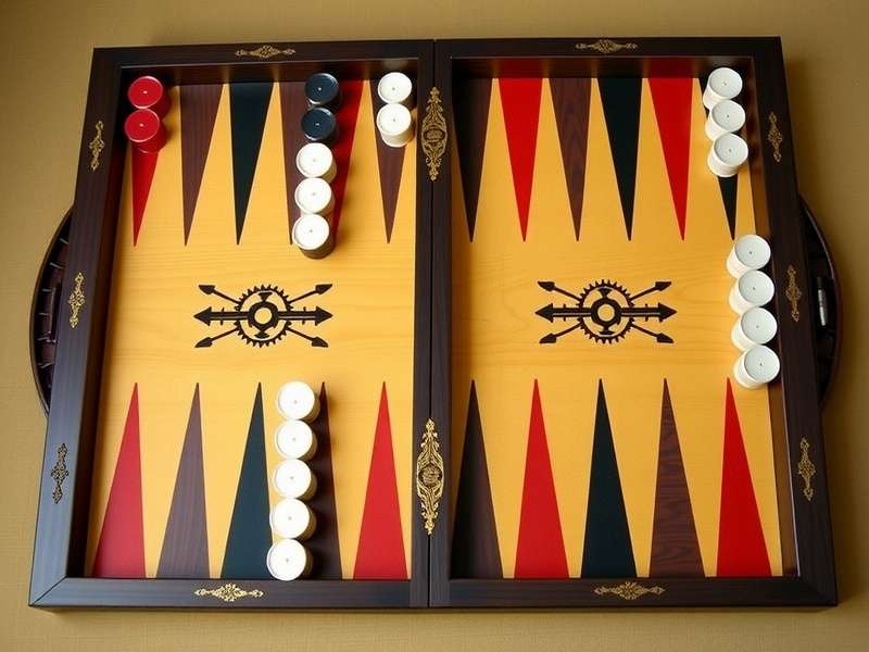 Jonathan Adler Backgammon Set open on a table, showing luxurious design