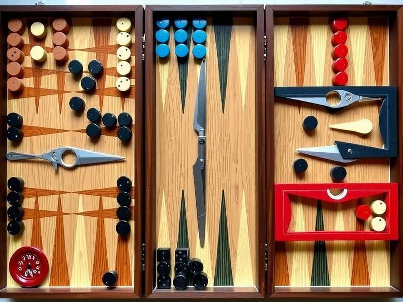 Professional backgammon board setup with pieces arranged correctly