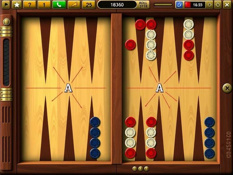 Traditional backgammon board setup with Indian decorations