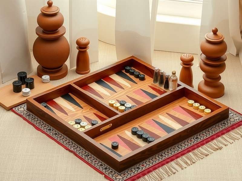 Exquisite luxury backgammon board made of rosewood with mother of pearl inlay