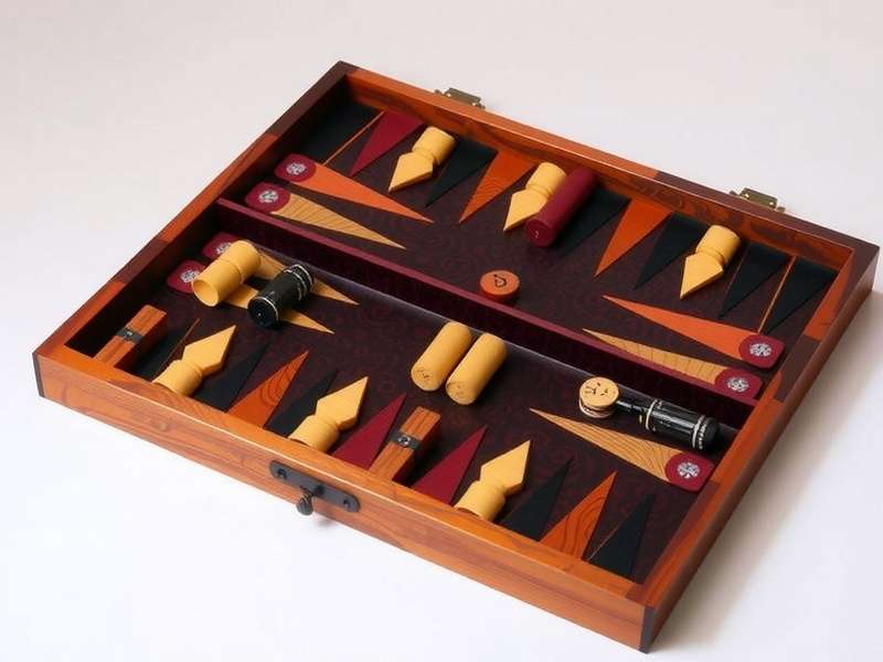Handcrafted Indian sheesham wood backgammon set with brass inlays
