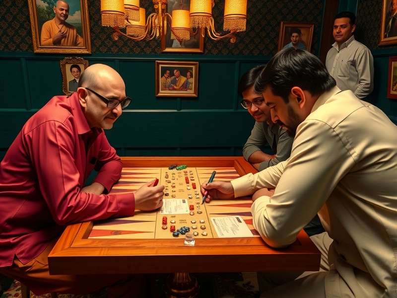 Backgammon Championship 2023 final match arena with intense players