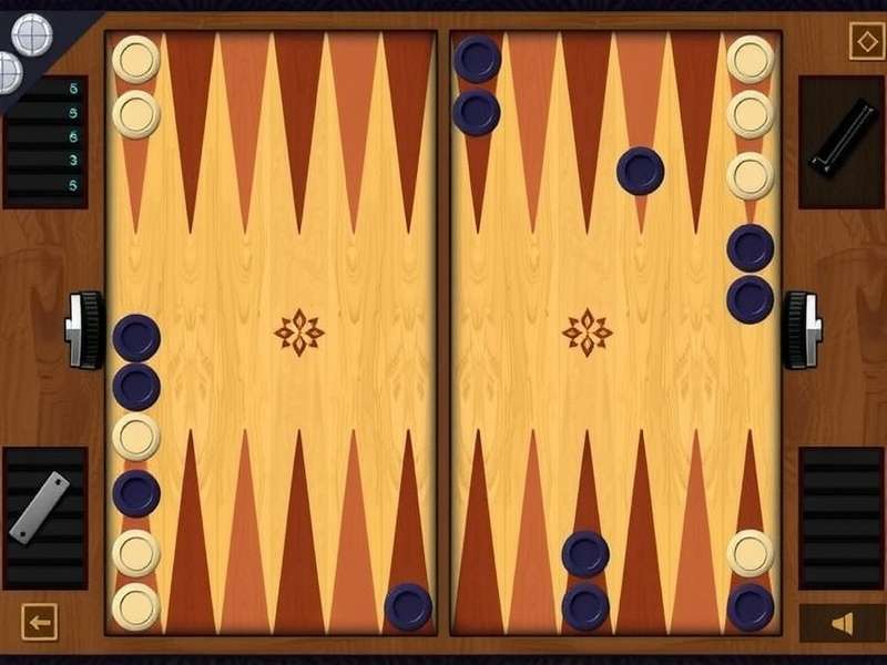 A beautifully crafted backgammon board with pieces in mid-game