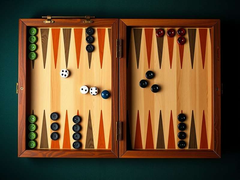 Detailed diagram of backgammon board setup with checkers positions