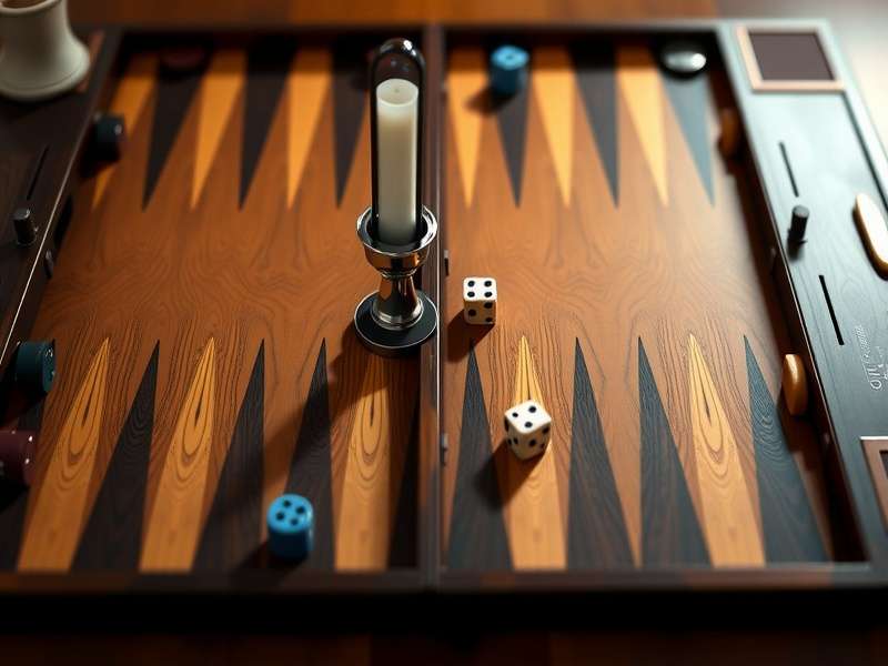 Backgammon tournament in progress with professional players