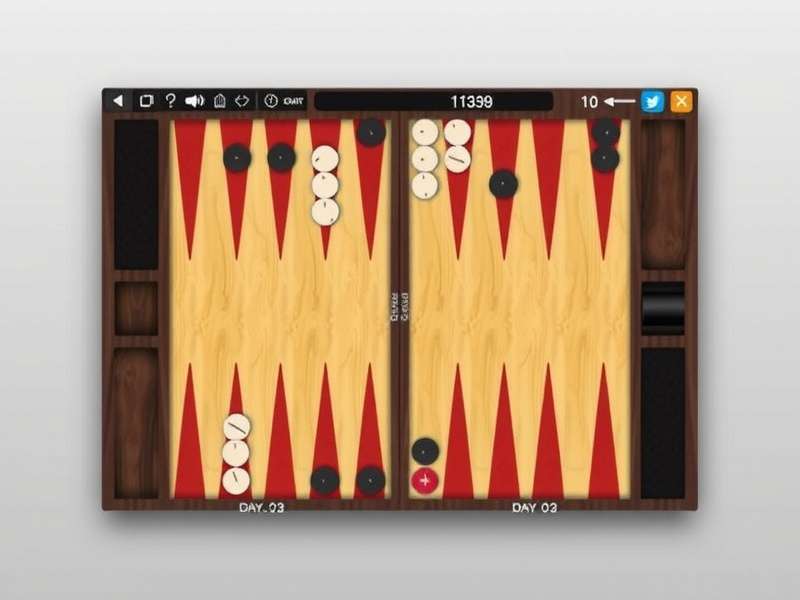 Close-up of a backgammon doubling cube showing numbers 2, 4, 8, 16, 32, 64 on a wooden board