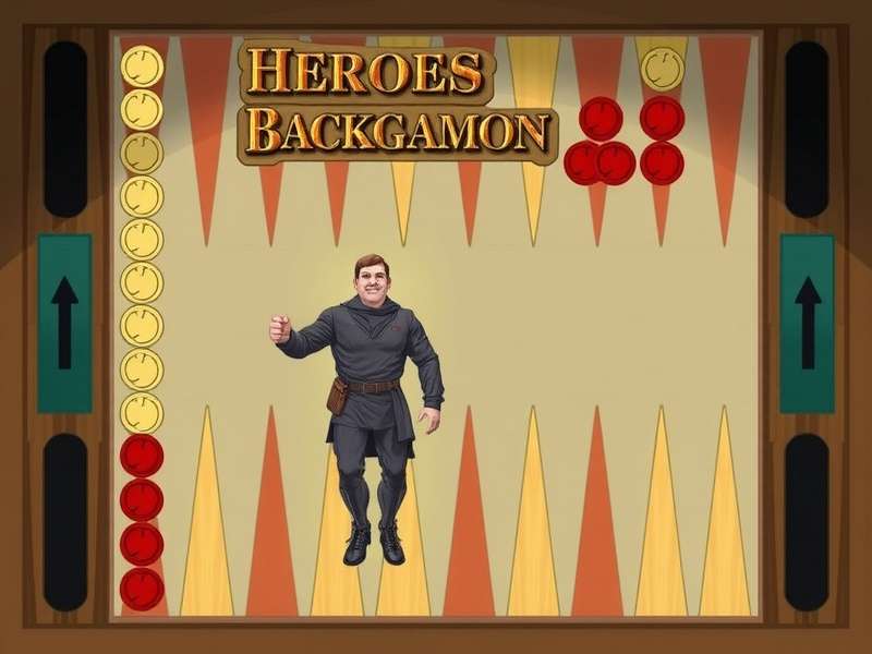 A close-up of a high-quality Backgammon board with intricate wooden pieces during a tense match