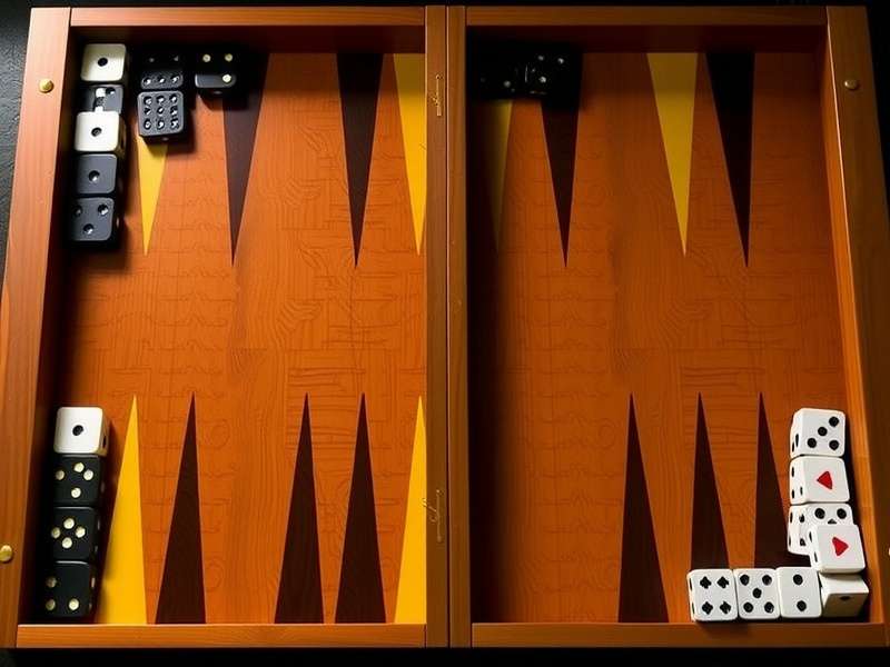 Backgammon and cards fusion game setup with Indian decor