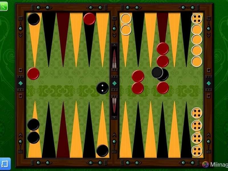 A person playing backgammon on a laptop against a computer AI opponent