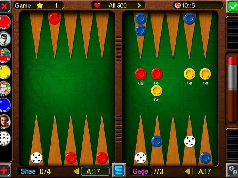 A beautifully crafted wooden backgammon board with checkers mid-game