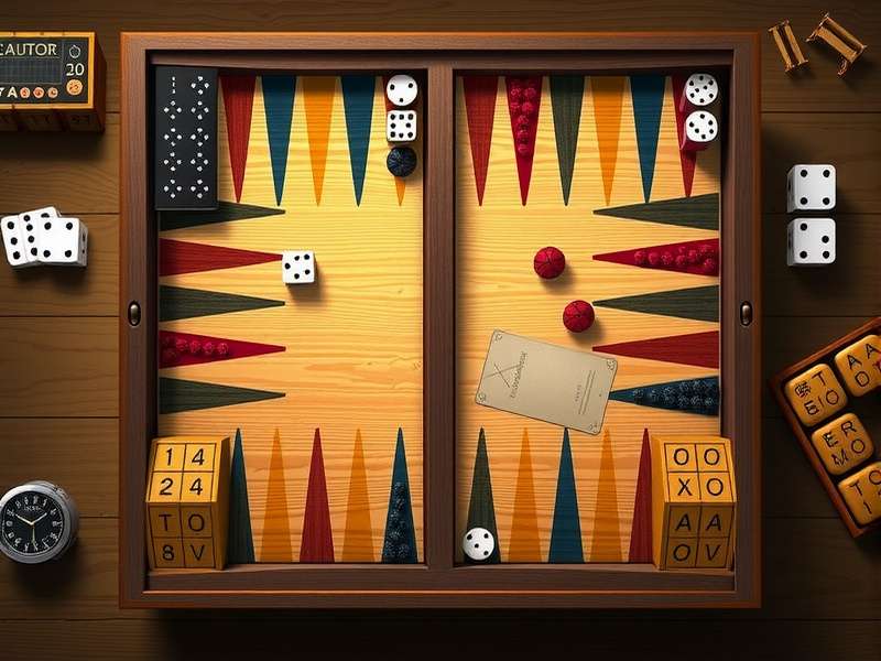 Traditional Indian Backgammon set with wooden board and pieces