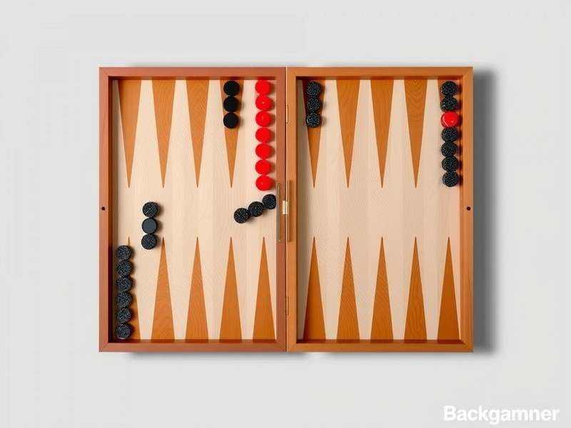 Backgammon board setup in full-screen mode on a modern device