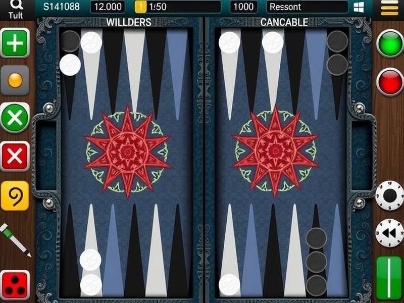 Backgammon board setup with checkers and dice, representing Backgammon Online Free play in India