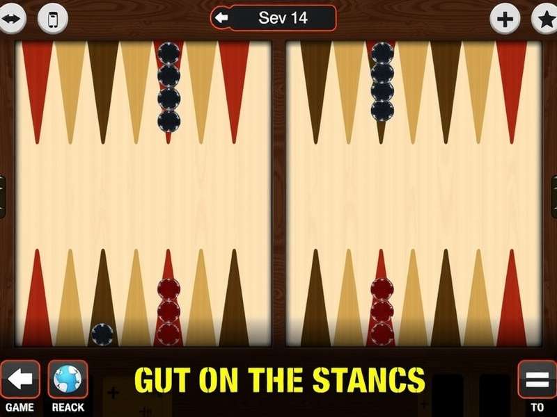 Backgammon board game setup with dice and checkers on a wooden table
