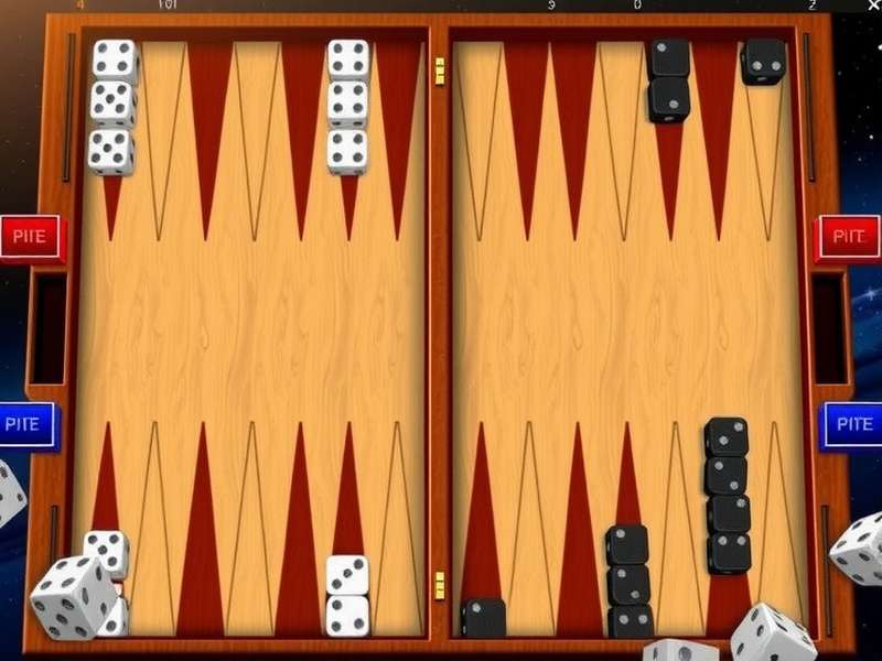 Backgammon Galaxy Online board setup and gameplay interface on www.backgammonindia.com