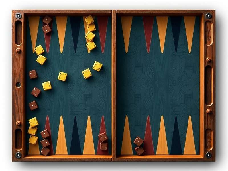 Indian style backgammon board with traditional wooden pieces and carved dots