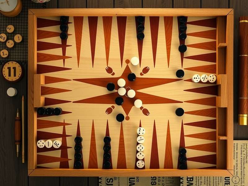 Backgammon Board Setup Diagram showing exact starting positions for white and black checkers