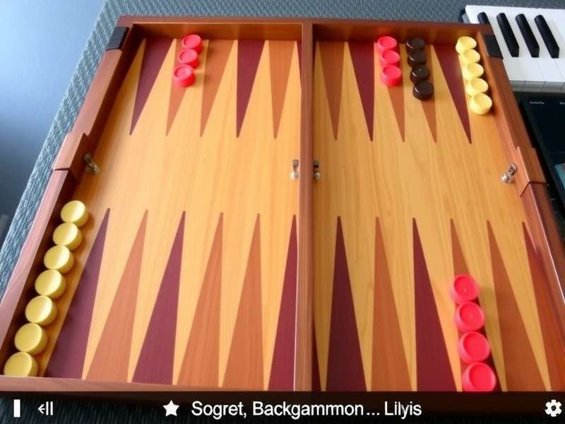 Backgammon board set up with checkers, dice, and doubling cube — India guide