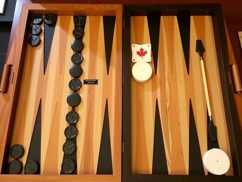 Backgammon board set up with arrows showing movement directions and point numbering