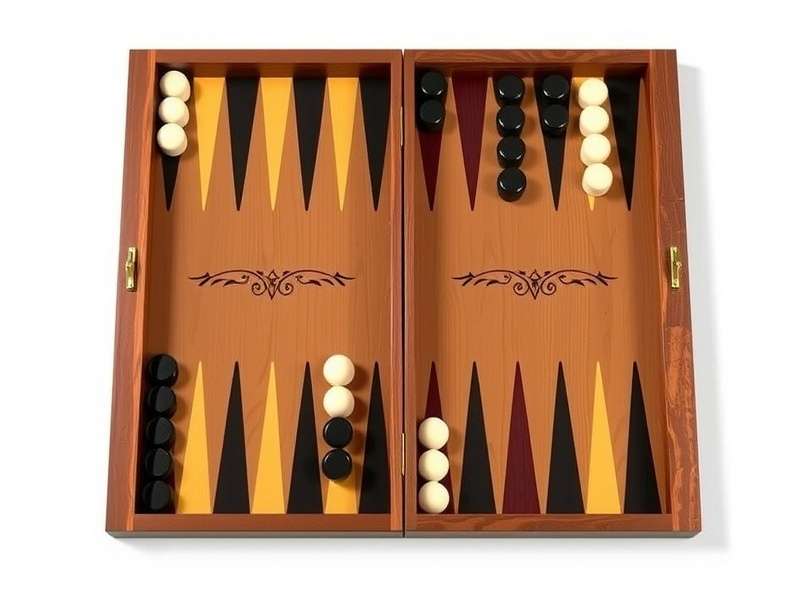 Backgammon board setup with pieces arranged for a competitive game in an Indian setting