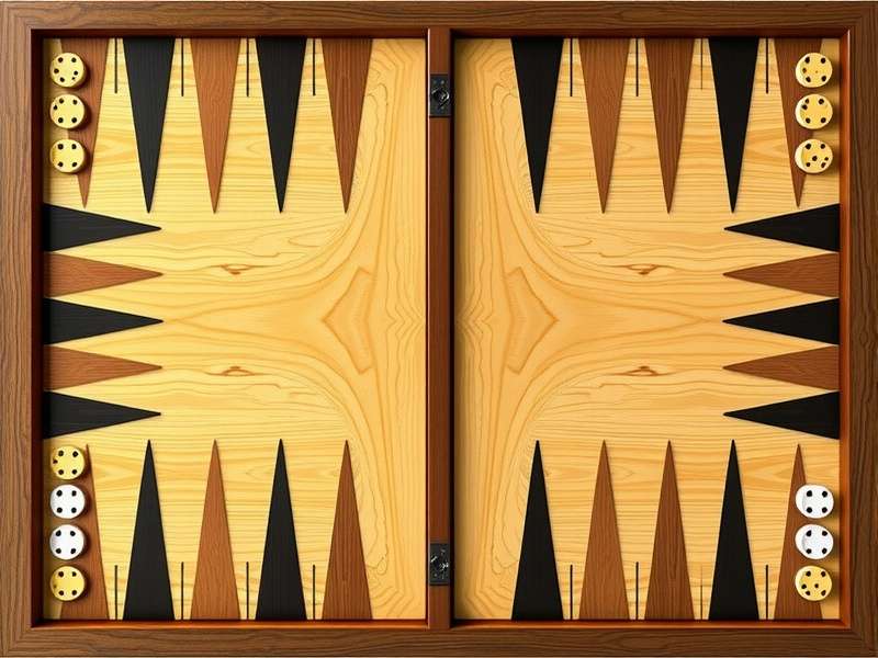 Backgammon Board Template showing classic 24-point layout with premium finish